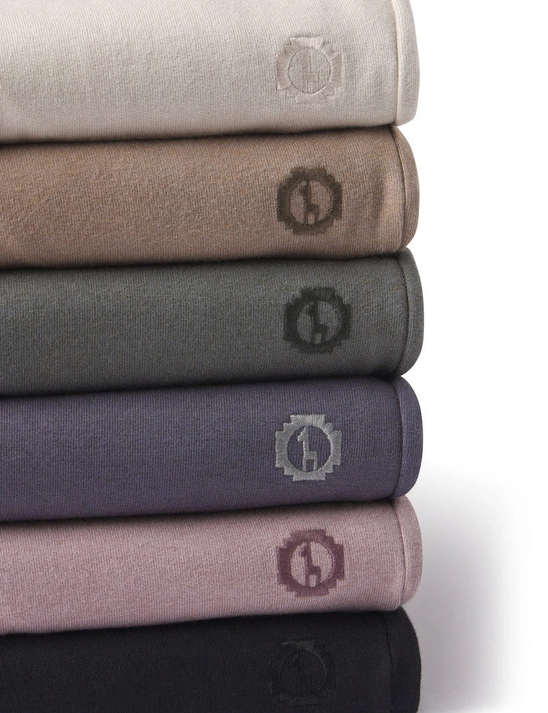 Folded Multi-Color Stack of Terry Joggers in Organic Pima Cotton, Tencel and Royal Alpaca – PAKA Apparel