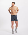 Men's blue alpaca briefs underwear on model