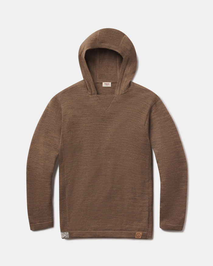 Brown hoodie on a light gray background