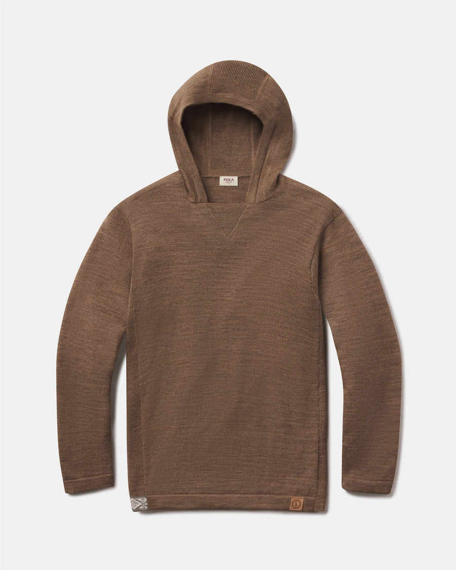 Brown hoodie on a light gray background