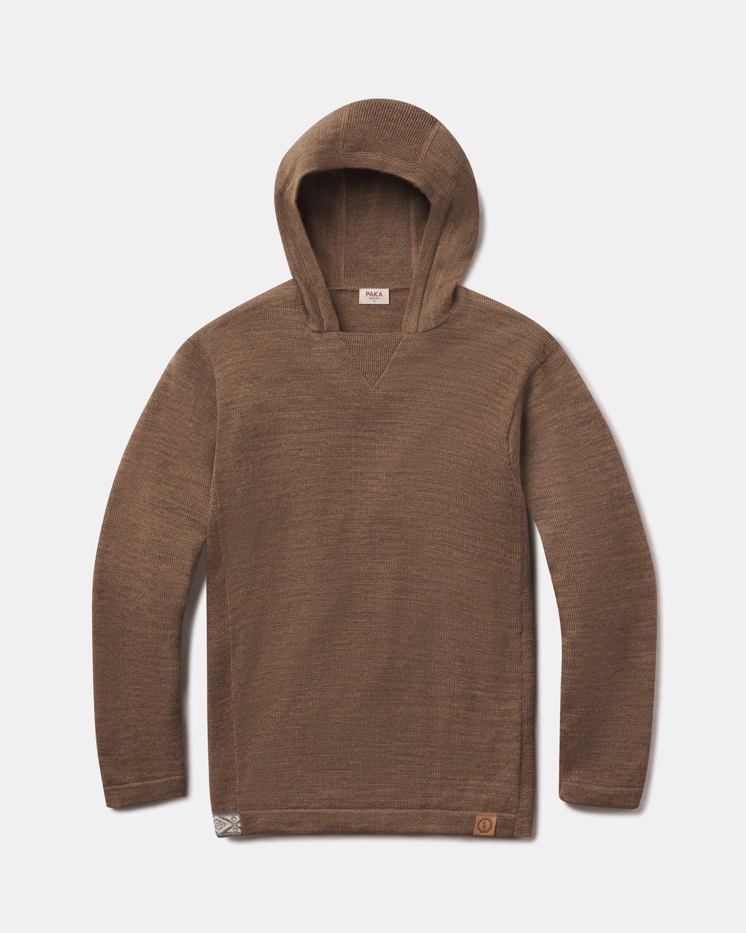 Brown hoodie on a light gray background
