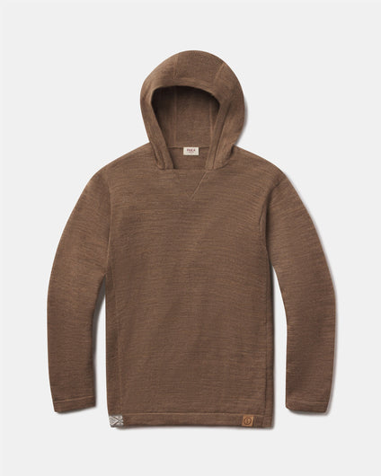 Brown hoodie on a light gray background