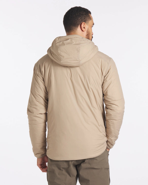Backside of Man in Desert / Tan Apu Lightweight Sustainable Puffer Jacket – PAKA Apparel