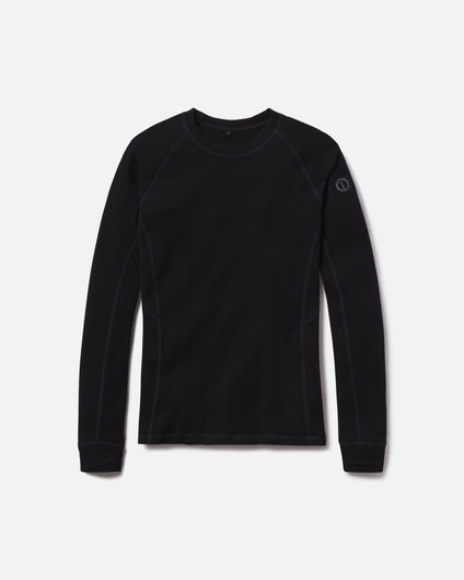 Women’s Black Moisture-Wicking Alpaca Thermal Top Baselayer for Skiing, Snowboarding and Winter Hiking – PAKA Apparel