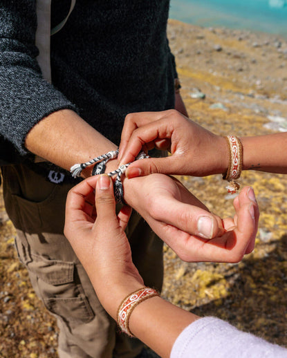 Tying an alpaca bracelet