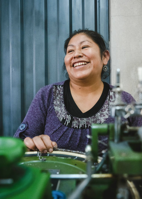 A Peruvian woman smiling