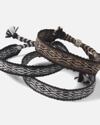 3 Pack of Ñawi Grey Handwoven Quechua Alpaca Bracelets Made in Peru with Inca Design – PAKA Apparel