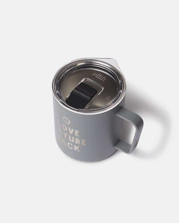 PAKA Love Nature Back Miir Gray mug with a lid on a white background