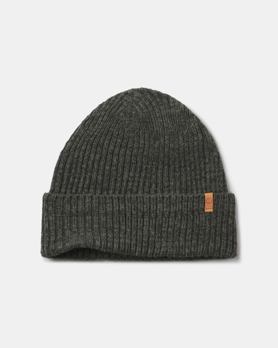 Cozy Marled Andean Moss knit beanie with PAKA brand logo on a light gray background