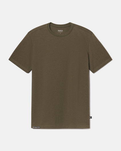 Andean Moss / Dark Green Essential Tee Men's Ethical Pima Cotton and Alpaca T-Shirt – PAKA Apparel