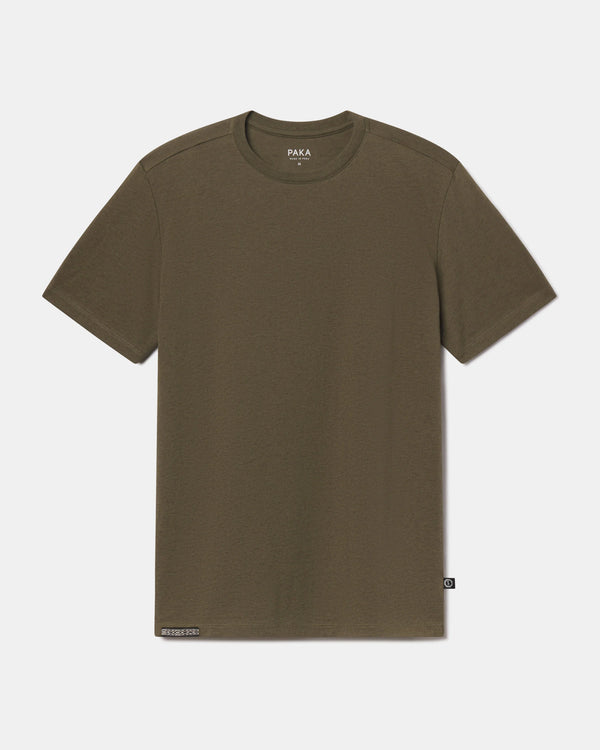 Andean Moss / Dark Green Essential Tee Men's Ethical Pima Cotton and Alpaca T-Shirt – PAKA Apparel