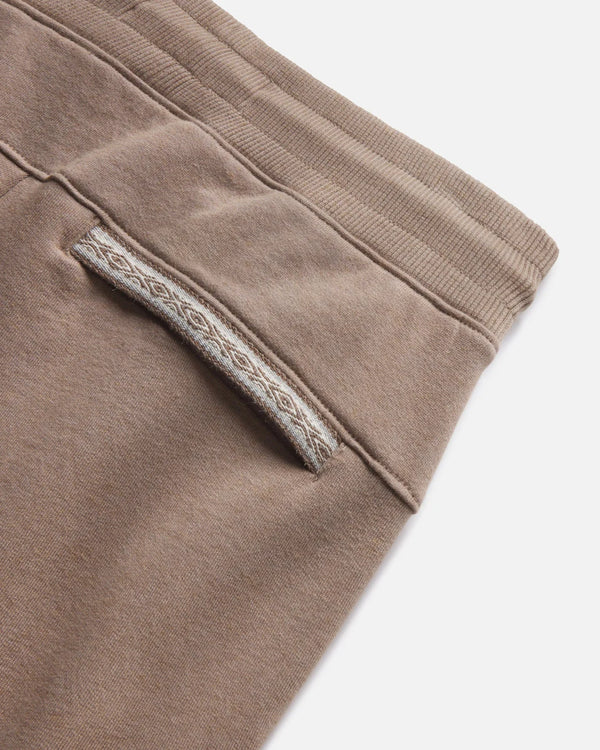 Close-Up of Handwoven Inca ID on Walnut / Tan Jogger Pajama Pants – PAKA Apparel