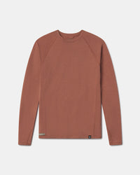 Brown long-sleeve shirt on a light gray background