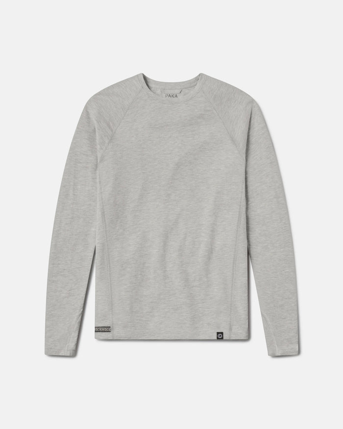 Gray long-sleeve shirt on a white background