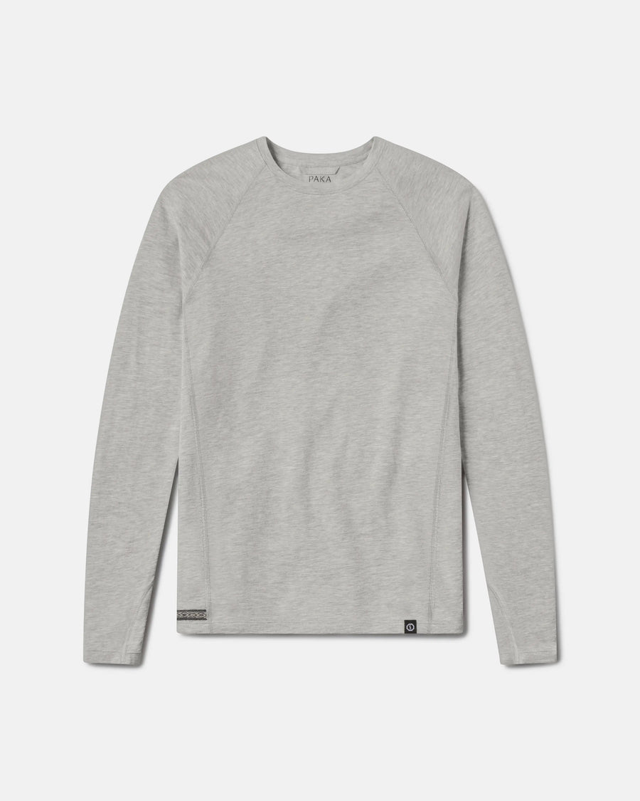 Gray long-sleeve shirt on a white background