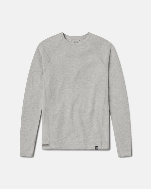 Gray long-sleeve shirt on a white background