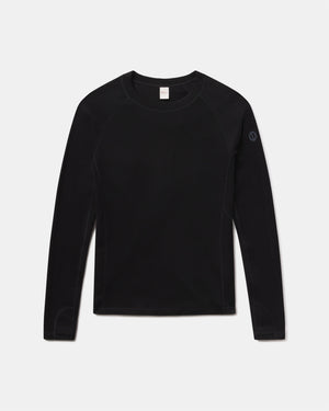 Men's Black Thermal Crew Ski Baselayer Top with Alpaca-Merino Wool Blend – PAKA Apparel