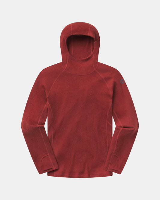Clay Red Men's Thermal Hoodie Baselayer for Skiing and Winter – PAKA Apparel