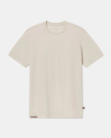 Bone / Off-White Essential Tee Men's Organic Pima Cotton and Alpaca T-Shirt from Peru – PAKA Apparel