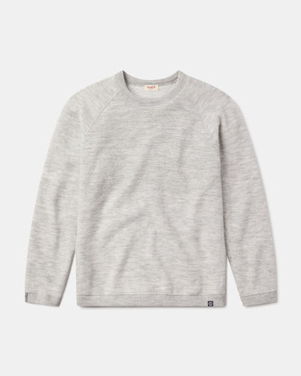 Men's PAKA Light Grey Mountain Crew sweater on a white background