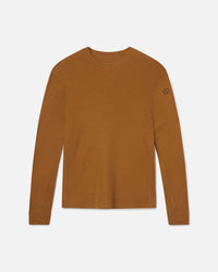 Men's Golden Brown Alpaca Wool Thermal Baselayer Shirt Top for Skiing, Snowboarding and Winter Hiking – PAKA Apparel