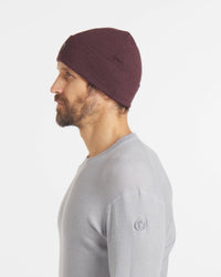 Man in Beanie Looking to Side in Silver / Light Grey Alpaca Wool Thermal Winter Baselayer Shirt – PAKA Apparel
