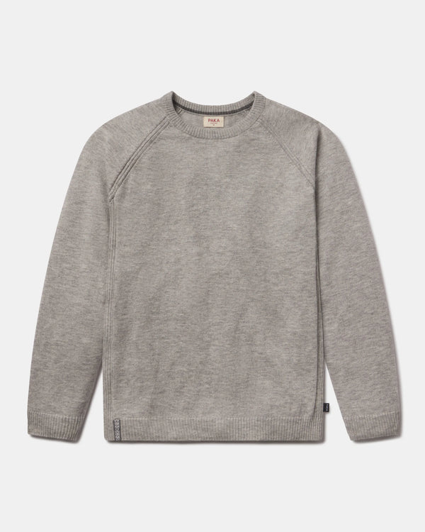 Men's Ultralight COOLPLUS Crewneck Alpaca Sweater in Ice Heather Grey – PAKA Apparel