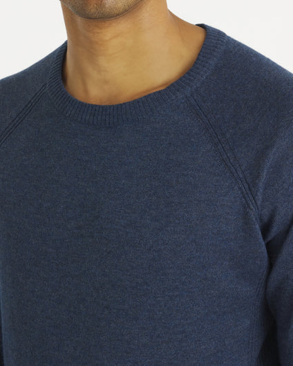 Close-Up Torso Shot of COOLPLUS Moisture-Wicking, Ultralight Men's Alpaca Crewneck Sweater - PAKA Apparel
