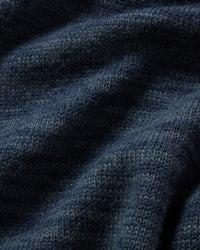Close-Up of Alpaca Natural Fiber Fabric on The Hoodie Navy Blue Sustainable Hoodie Sweater – PAKA Apparel