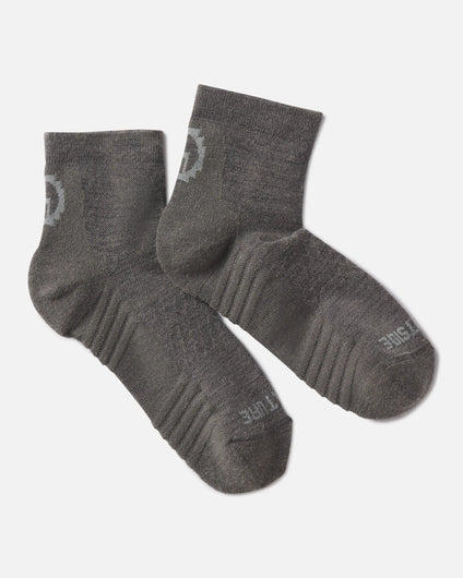Forage Green Trail Alpaca Quarter Crew Socks for Hiking, Running and Outdoors - PAKA Apparel