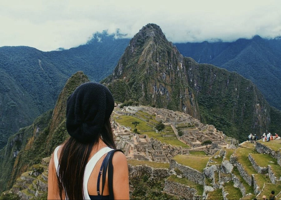 Andrea looking at Machu Picchu