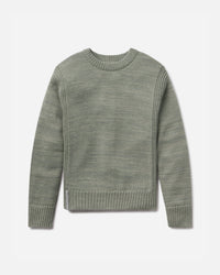 Green sweater on a light gray background
