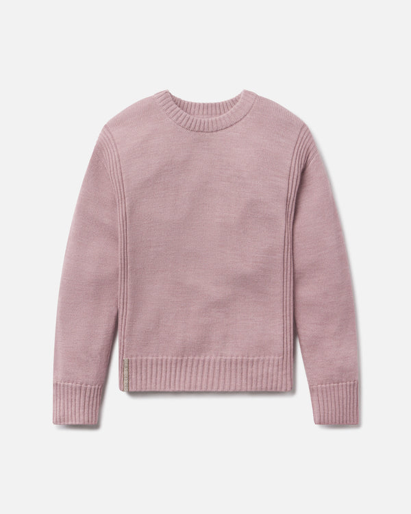 Pink sweater on a light gray background