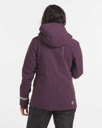Backside of Model in Apu Women’s Amethyst / Purple Parka Winter Jacket with PAKAFILL® Alpaca Insulation – PAKA Apparel