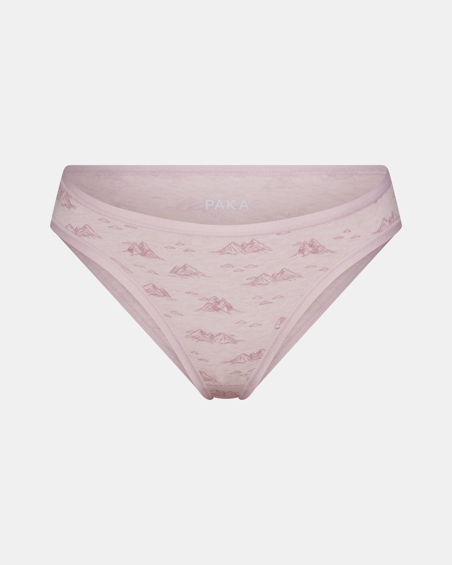 Pink underwear with a subtle pattern on a white background