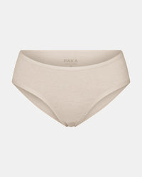 Front view of Women’s Essential Mid-Rise Brief showcasing mid-rise cut and full coverage in birch on light gray background