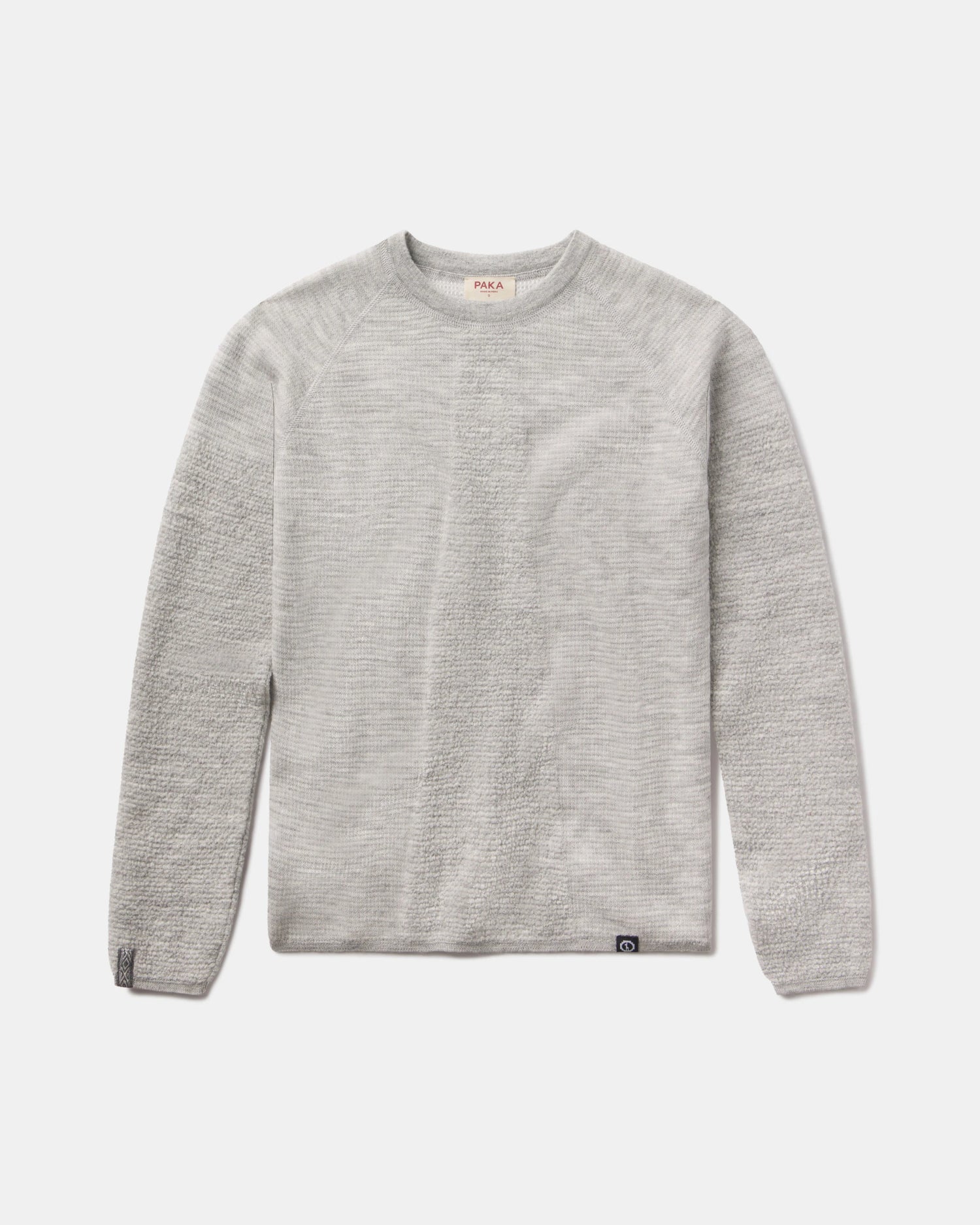 Women's Mountain Crew Sweater in Light Grey on a white background