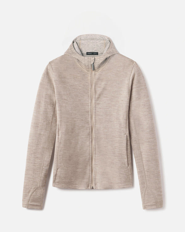 Timber / Tan Women's Outdoor Performance Alpaca Full-Zip Hoodie - PAKA Apparel