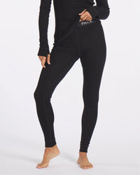 Lower Half of Woman in Black Alpaca Wool Thermal Baselayer Pants – PAKA Apparel