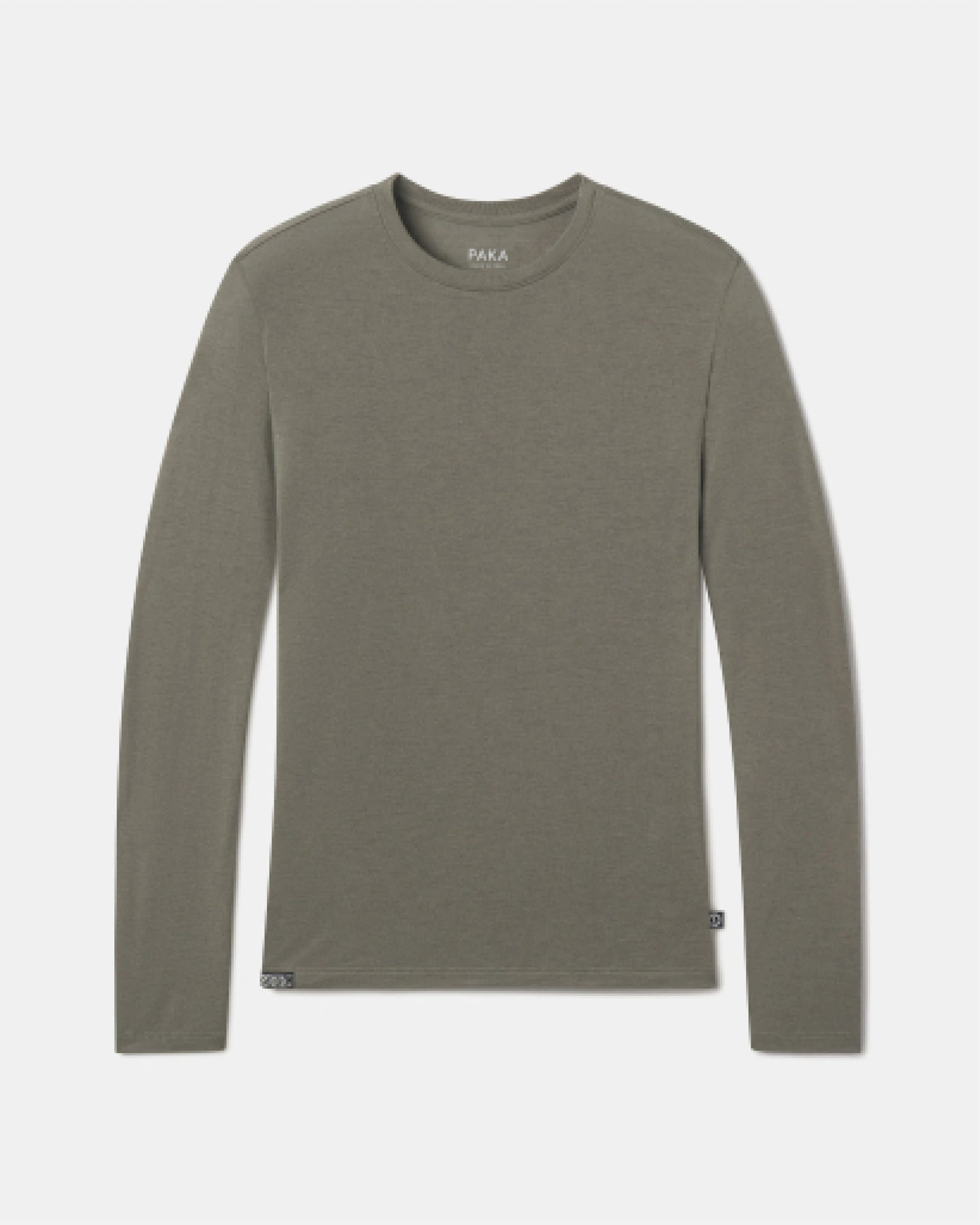 Green long-sleeve shirt on a white background