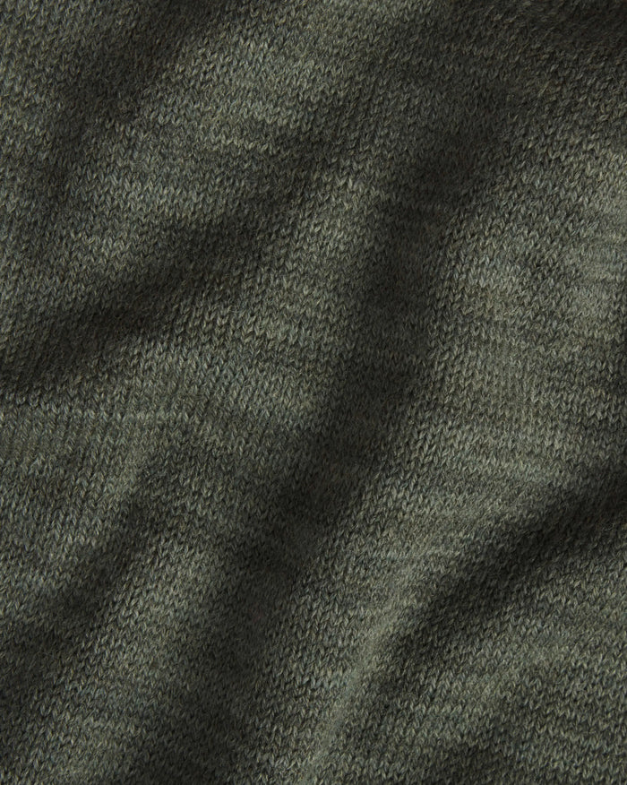 Close Up of Alpaca Yarn Blend on Women's Hoodie in Eucalyptus / Dark Green – PAKA Apparel