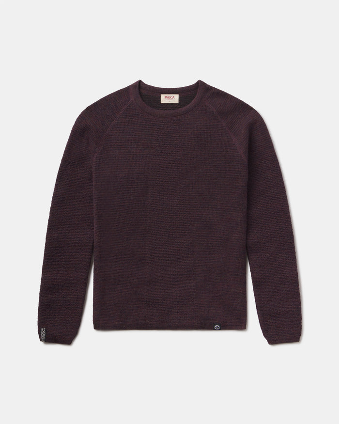 Women's Mountain Crew in Eggplant on a light gray background