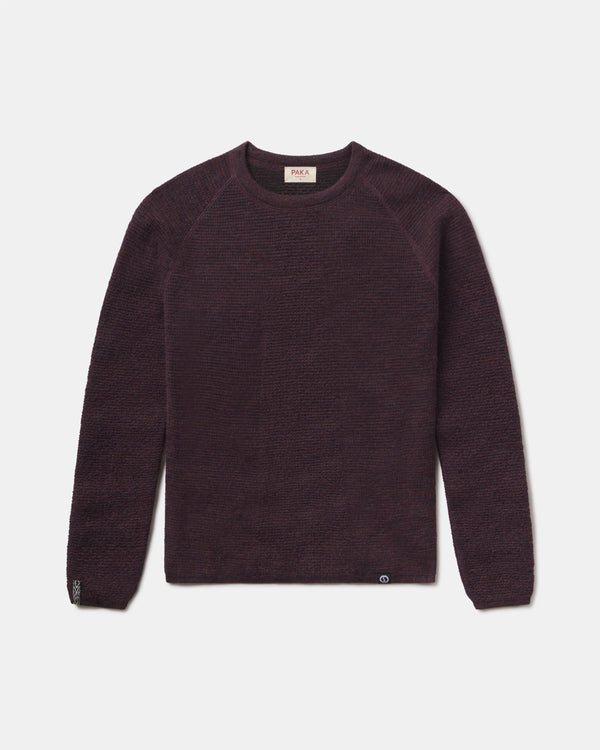 Women's Mountain Crew in Eggplant on a light gray background
