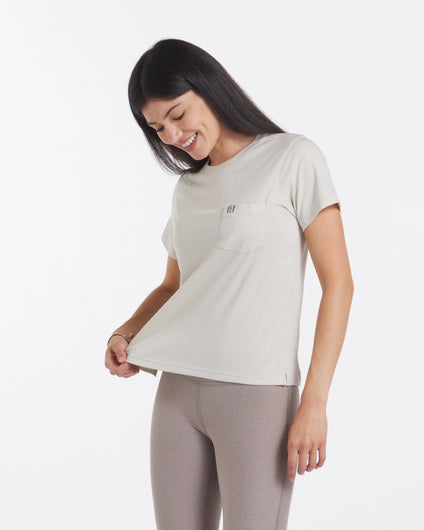 Women's alpaca wool pocket tee