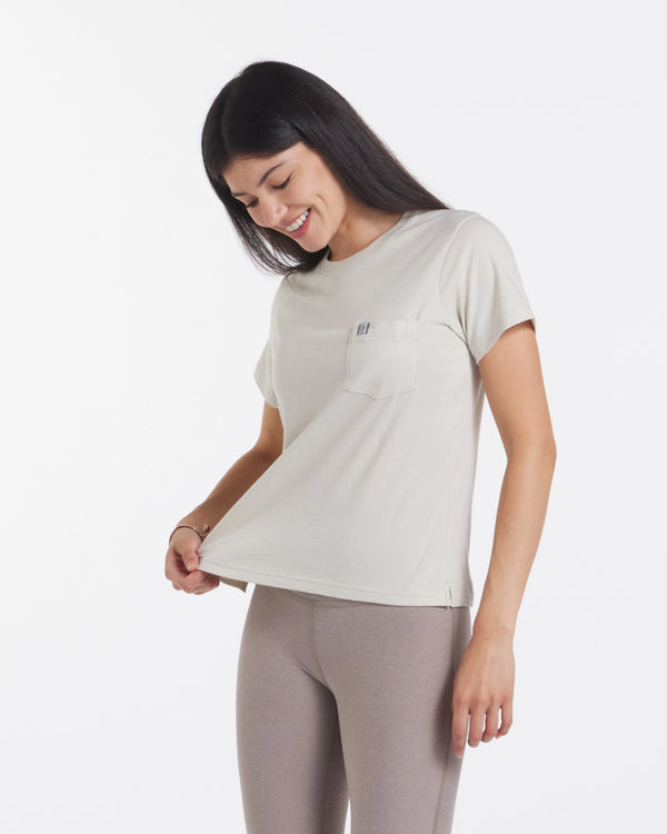 Women's alpaca wool pocket tee