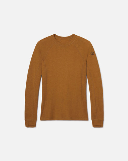 Women’s Golden Brown Moisture-Wicking Alpaca Thermal Top Baselayer for Skiing, Snowboarding and Winter Hiking – PAKA Apparel