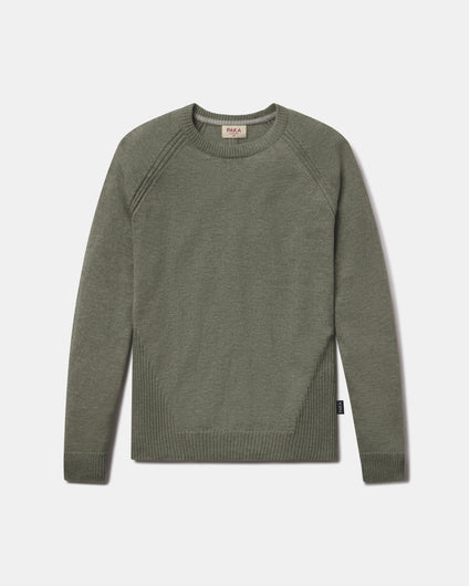 A maroon women's ultralight crew neck sweater with long sleeves and rib detailing.