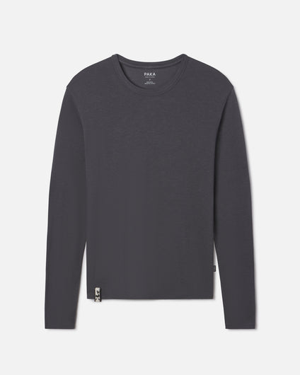 Women's Aire Sustainable Long Sleeve Shirt for Outdoors in Charcoal Blue – PAKA Apparel