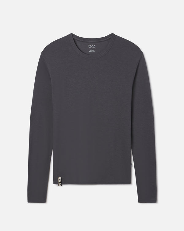 Women's Aire Sustainable Long Sleeve Shirt for Outdoors in Charcoal Blue – PAKA Apparel