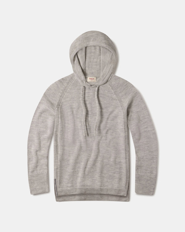 Lightweight Alpaca Women's Hoodie Sweater in Light Grey – PAKA Apparel